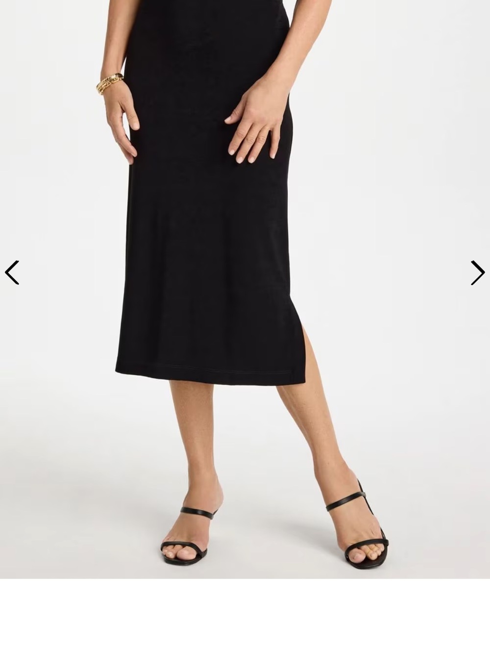 Chico's Black Midi Pencil Skirt with Side Slit